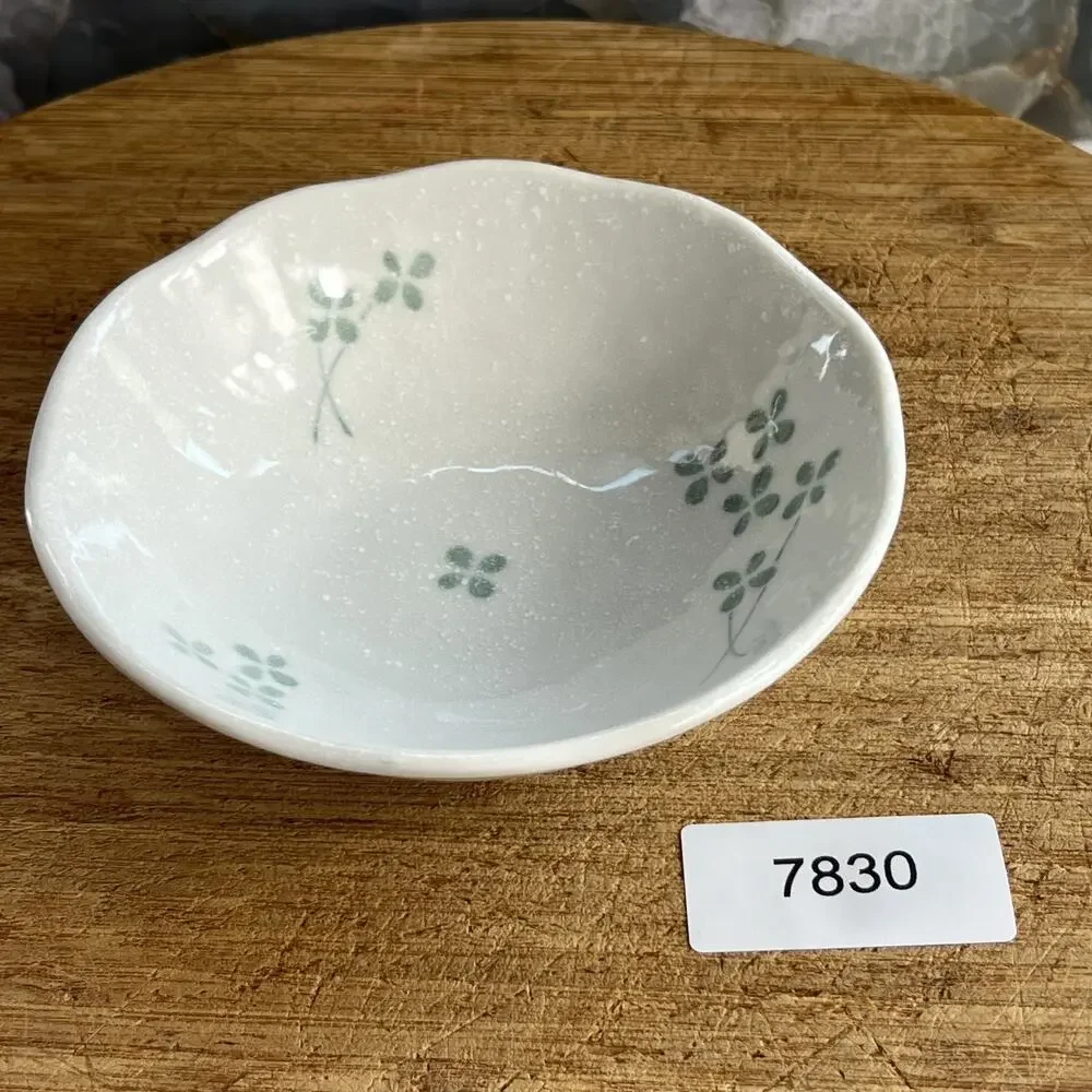 Art Pottery White Ceramic Trinket Dish 5.5